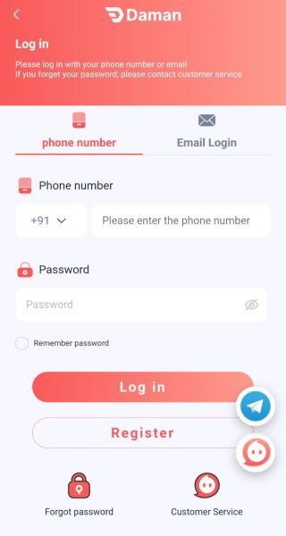 daman Game Login